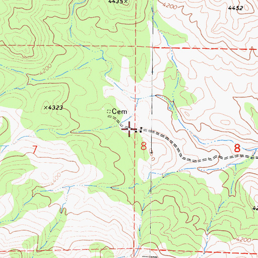 Topographic Map of Weldons Ranch, CA
