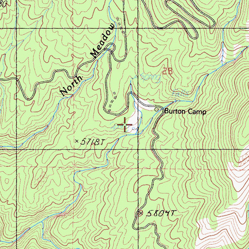 Topographic Map of Corral Meadow, CA
