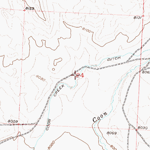 Topographic Map of Coon Creek Ditch, CO