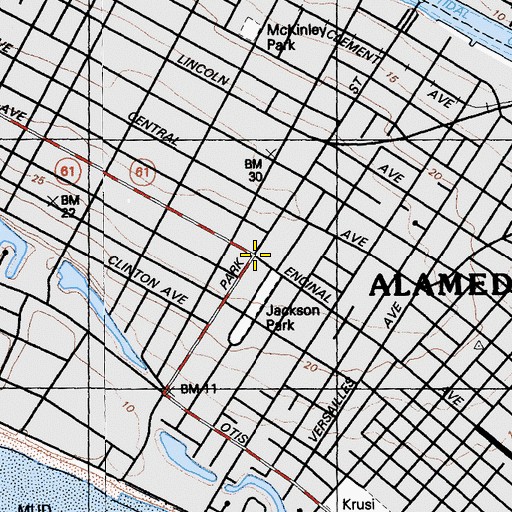 Topographic Map of Park Street Station (historical), CA