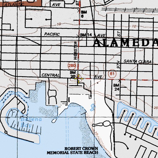 Topographic Map of Seventh Street Station (historical), CA