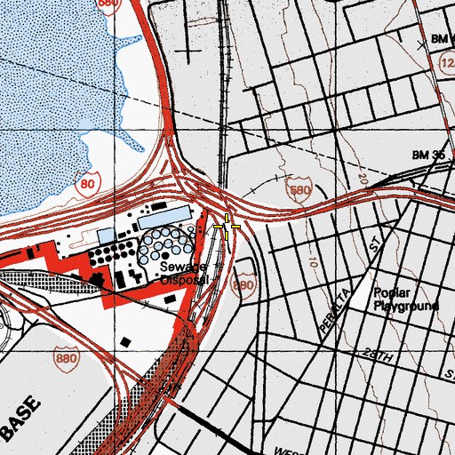 Topographic Map of Watts Station (historical), CA