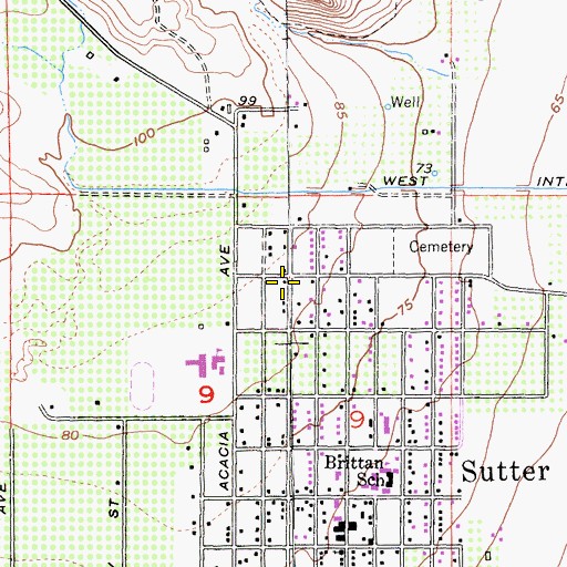Topographic Map of Butte View High School, CA