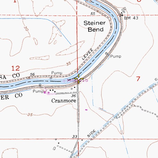 Topographic Map of Cranmore Landing, CA