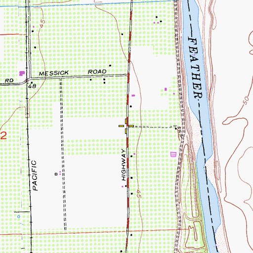Topographic Map of Hock Farm (historical), CA