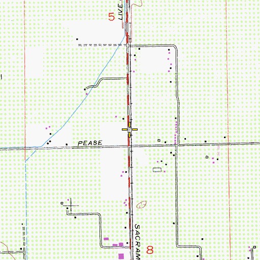 Topographic Map of Pease (historical), CA