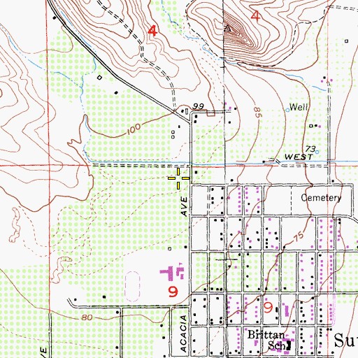 Topographic Map of Sutter Assembly of God Church, CA