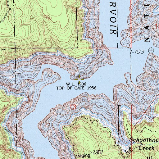 Topographic Map of Bullards Bar (historical), CA