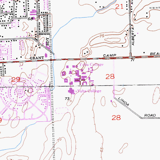 Topographic Map of Linda School (historical), CA