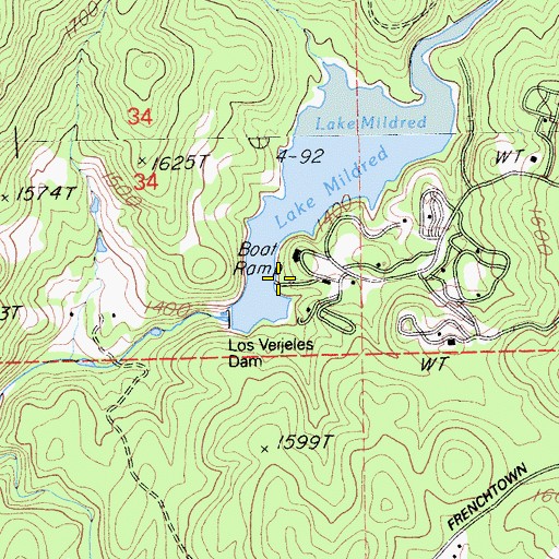 Topographic Map of Thousand Trails Campground, CA