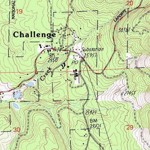 Topographic Map of Yuba Feather Elementary School, CA