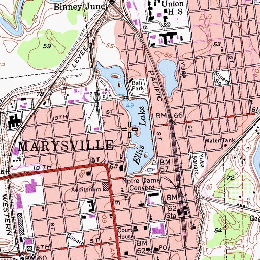 Topographic Map of Ellis Lake Park, CA