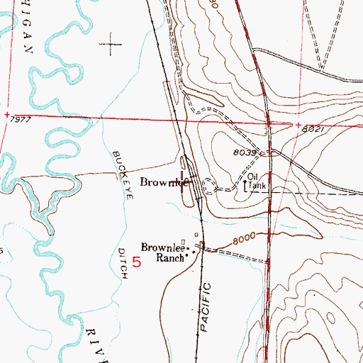 Topographic Map of Brownlee, CO