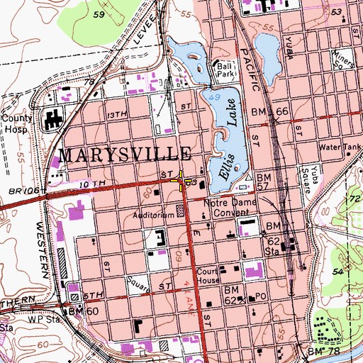 Topographic Map of Washington Square, CA