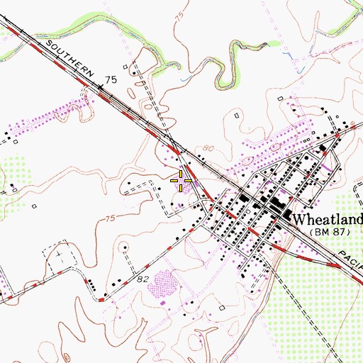 Topographic Map of Wheatland Elementary School, CA