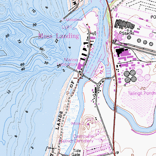 Topographic Map of Sandholt Bridge, CA