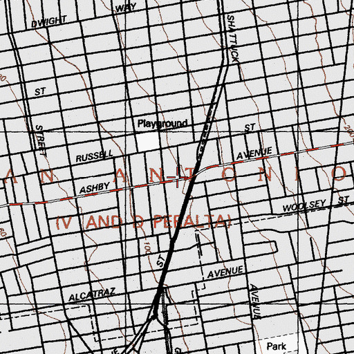 Topographic Map of Ashby Station (historical), CA