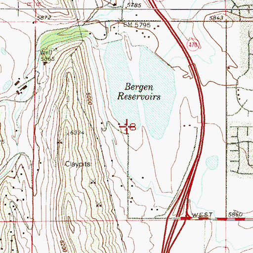 Topographic Map of Bergen Park Pit, CO