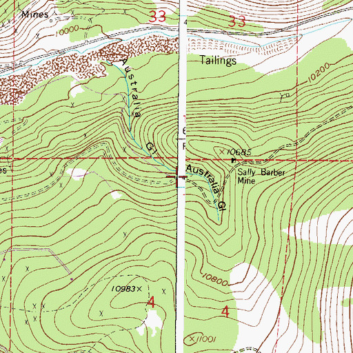 Topographic Map of Lone Bug Mine, CO