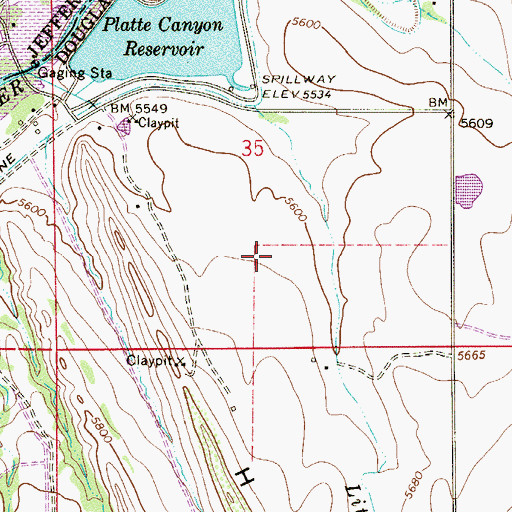 Topographic Map of Hogback Number Two Mine, CO