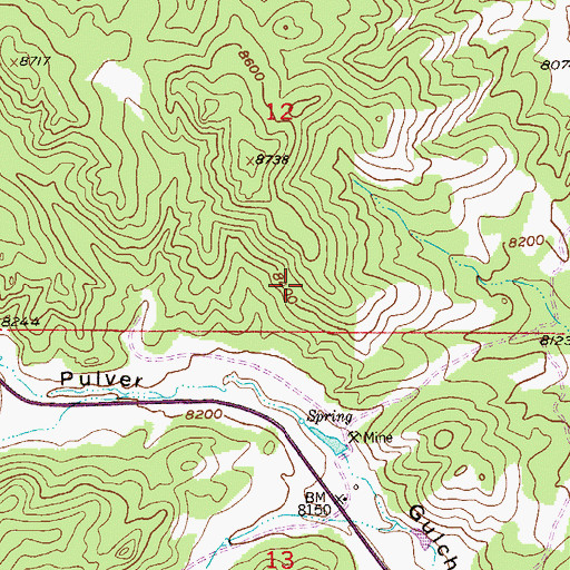 Topographic Map of Hill Top Claims Mine, CO