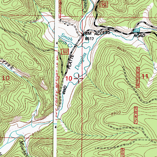 Topographic Map of Dell Mine, WY