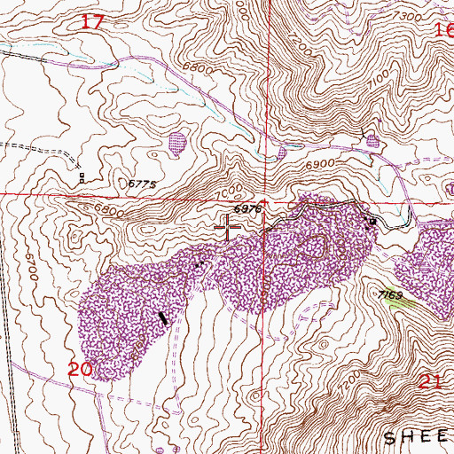Topographic Map of Crooks Gap Mine, WY