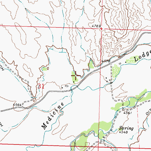 Topographic Map of Paintrock Area Mine, WY
