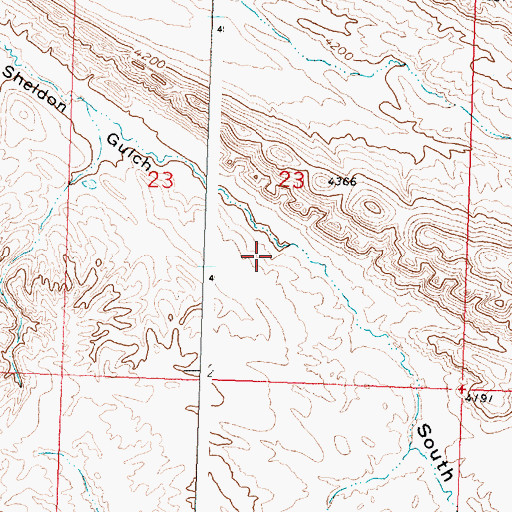 Topographic Map of Mudstone Claims Mine, WY