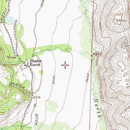Topographic Map of Shafer Ranch, CO