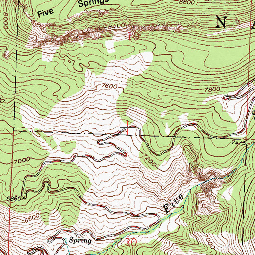 Topographic Map of Five Springs Area Mine, WY