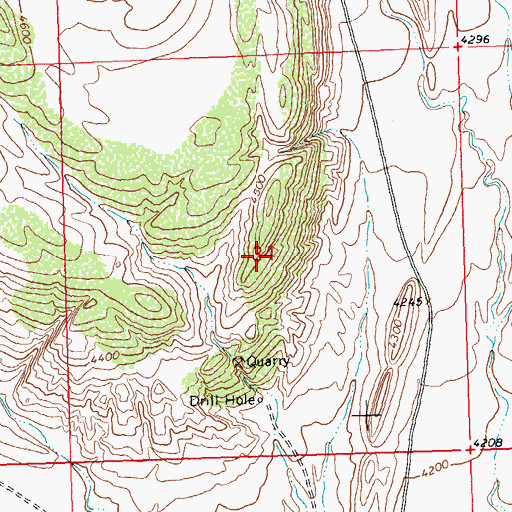 Topographic Map of North of Cowley Mine, WY