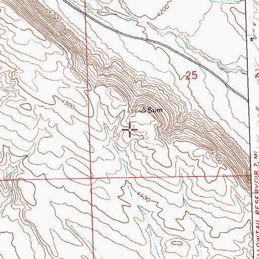 Topographic Map of Dry Creek Number Two Mine, WY