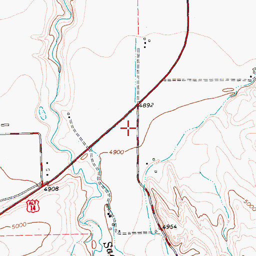 Topographic Map of Dutton Pit Mine, WY