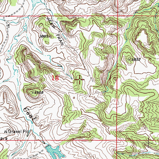 Topographic Map of Three Fork Canyon Area Number One Mine, WY