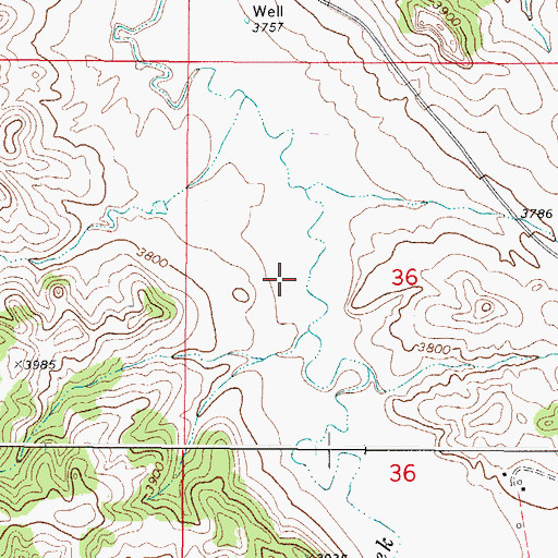 Topographic Map of Three Fork Canyon Area Number Two Mine, WY
