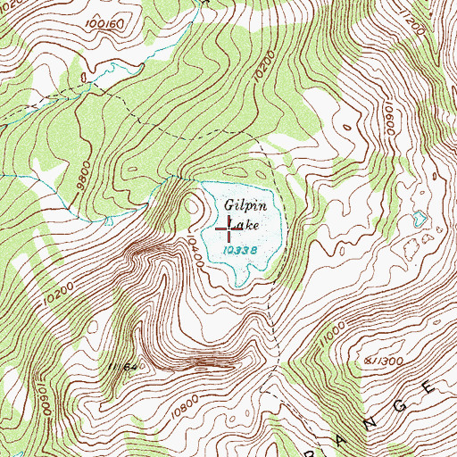 Topographic Map of Gilpin Lake, CO
