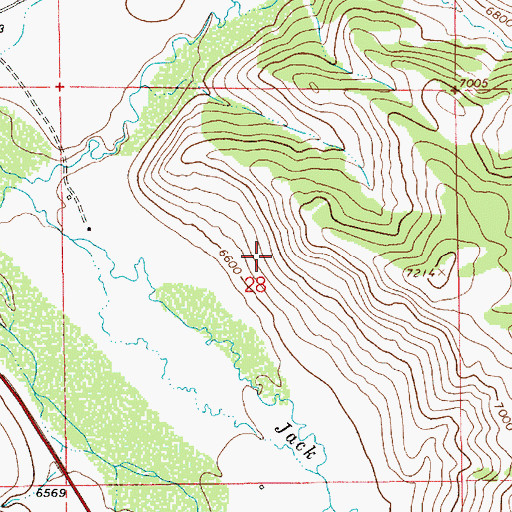 Topographic Map of Jack Creek Area Mine, WY