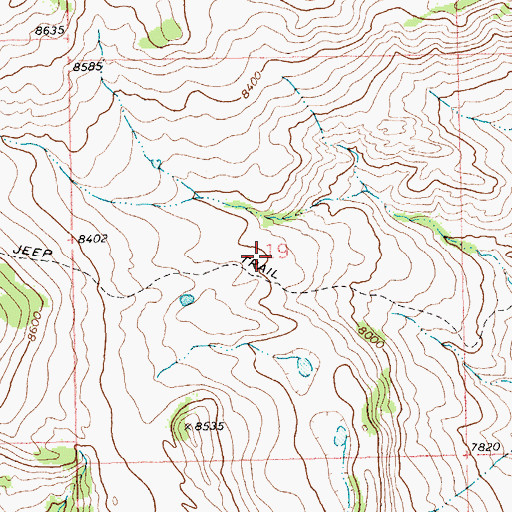 Topographic Map of Absaroka Mountains Number Four Mine, WY