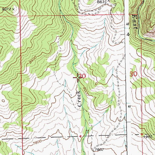 Topographic Map of Gray Ghost Group Mine, WY