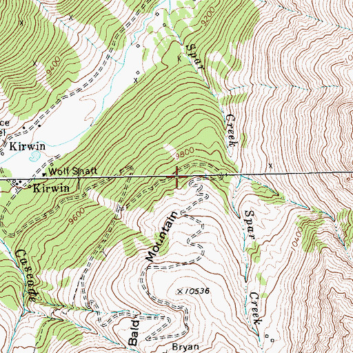 Topographic Map of Kirwin Mine, WY