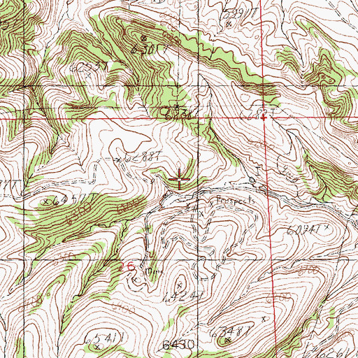 Topographic Map of Grass Creek Mine, WY