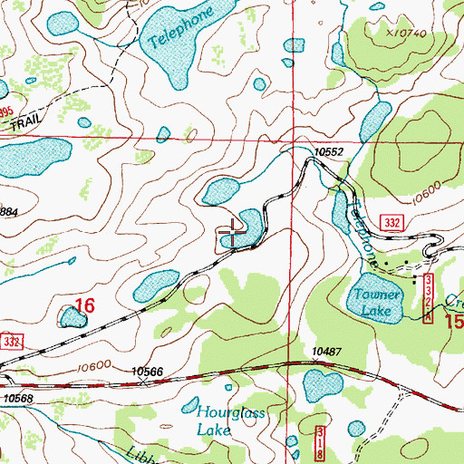 Topographic Map of Fishhook Lake, WY