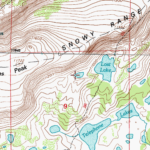 Topographic Map of Scott Lake, WY