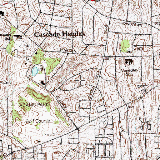 Topographic Map of Adams Park, GA