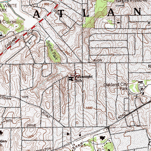 Topographic Map of Arkwright Elementary School (historical), GA