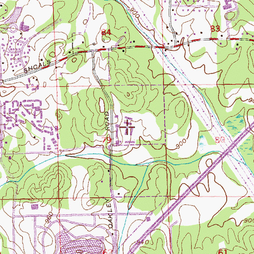 Topographic Map of Brandon Hill, GA