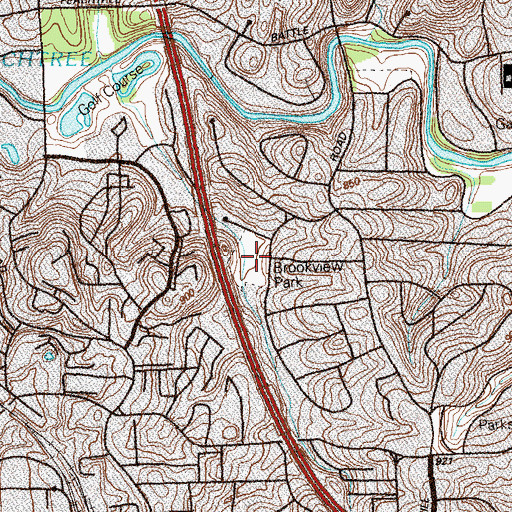 Topographic Map of Brookview Park, GA