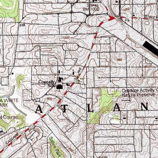 Topographic Map of Community Church of God, GA