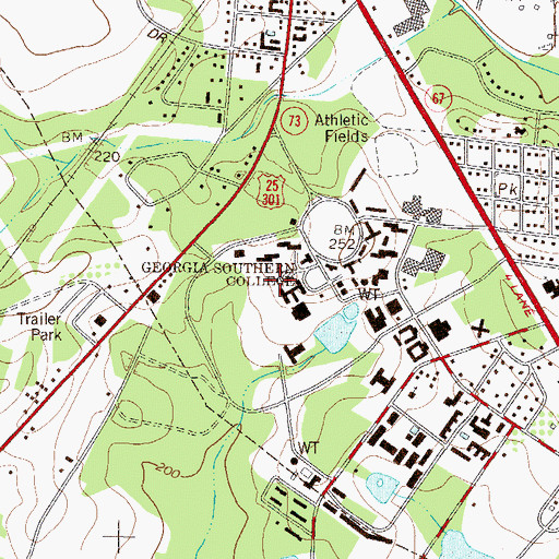Topographic Map of Marvin Pittman Gymnasium, GA